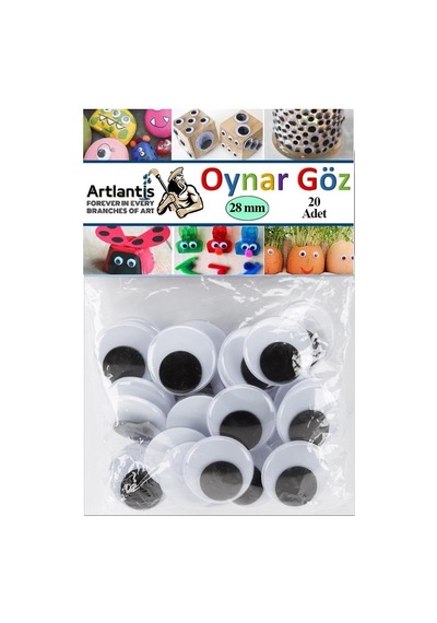 Oynar Göz Siyah 28 Mm 20 Li 1 Paket Oynayan Göz 28mm Hobi Tasarım Anasınıfı Kreş Etkinlik Elişi Genel