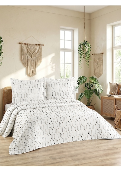 Luna 8 Parça Çift Kişilik Çeyiz Seti Gri 240 X 260 Cm Gri