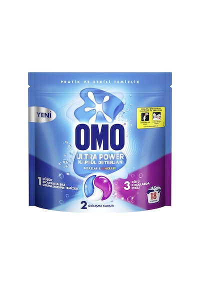 Omo Ultra Power Kapsül Deterjan 18 Kapsül 234 G 3 Adet Diğer