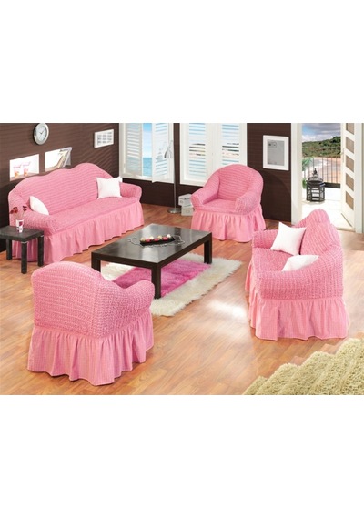 Altın Kelebek Bürümcük Koltuk Örtüsü Std Tk (3+2+1+1)-Pembe