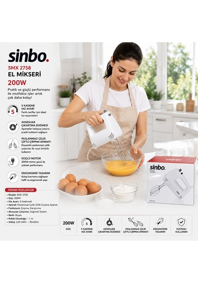 El Mikseri 5 Kademeli Smx-2758 Belirtilmemiş