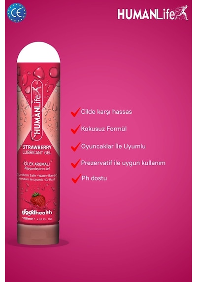 Humanlife Çilek Aromalı Kayganlaştırıcı Jel 3 x 125 ML