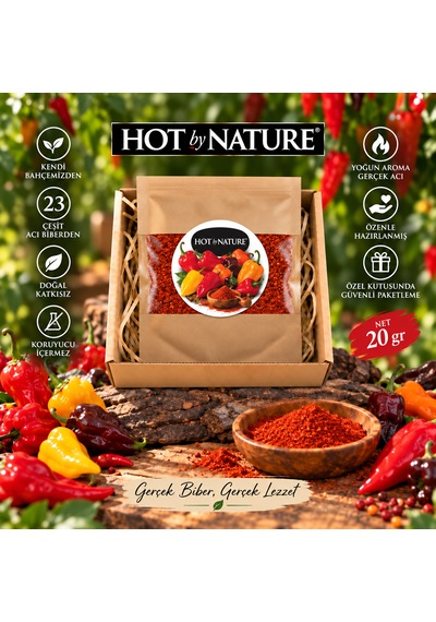 Hotbynature 23 Çeşit Acı Biberden Toz Acı Biber 20 G