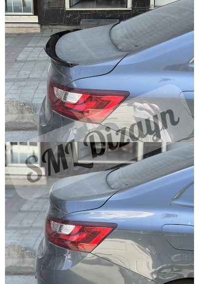Renault Megane 4 Sedan Uyumlu Yarasa Spoiler - Parlak Siyah Piano Black Batman Tarzı Bagaj Üstü Plastik