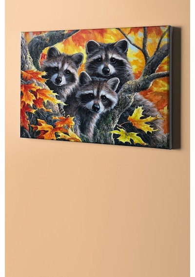 Webstyle Sayılarla Boyama Seti Kasnaklı Rakunlar 50 X 65 Cm