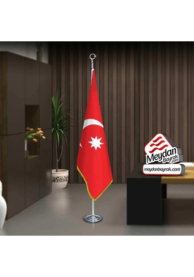 Osmanlı Son İmp. Bayrağı-17 Eski Türk Devleti-ofis-toplantı Odaları -direkli -saçaklı Makam Bayrağı 1