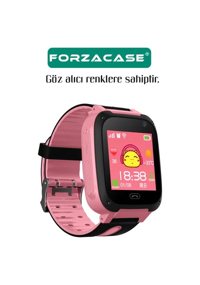 Forzacase 15mm Akıllı Çocuk Saatleri İle Uyumlu Çift Renk Şık Silikon Kordon Kayış - Fc888 Mavi