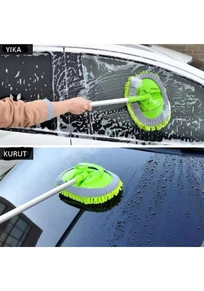 Universal Uyumlu Oto Yıkama Seti Mop Mikrofiber Bezli Teleskopik Saplı