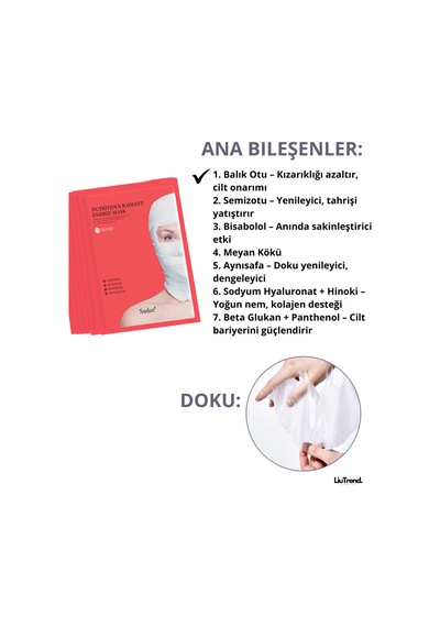 Sudee Nutritious Radiant Energy Mask 30 Ml 5 Ad Yüz İyileşmesi Ve Hızlanması İçin Kumaş Maske