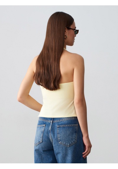 Dilvin 32726 Halter Yaka Top-açık Sarı