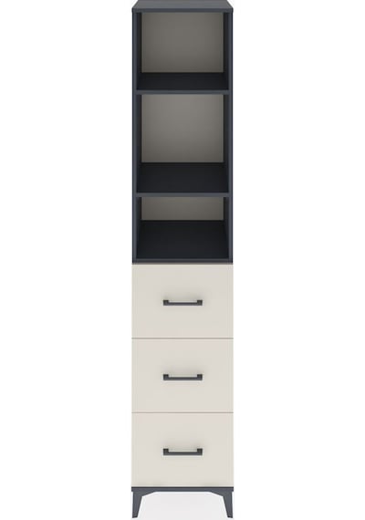 Hyperion Dolap 3 Raflı 3 Çekmeceli 44x44x221 Antrasit-aytaşı Antrasit