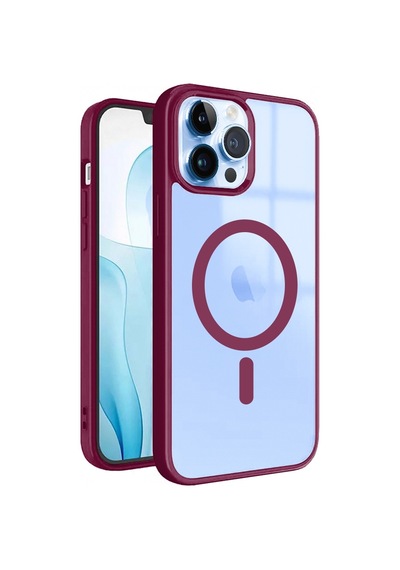 Apple  Uyumlu  iPhone 13 Pro Max Magsafe Özellikli Renkli Clear Case Kapak