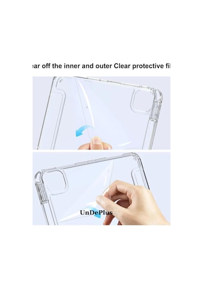 Apple Uyumlu iPad Pro 12.9 3./4./5./6. Nesil Kılıf Kalem Bölmeli Akrilik Şeffaf Ayrılabilir Case 2018-2022 Kılıf