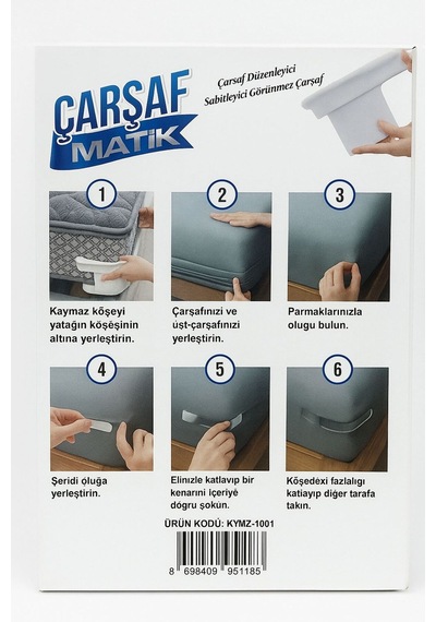 Çarşaf Kilidi Çarşaf Düzenleyici 4'lü Set Beyaz