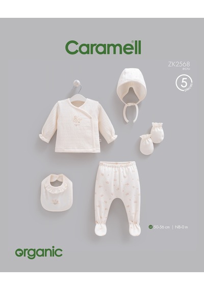 Caramell Tiny Baby 5'li Hastane Çıkışı Zıbın Seti Kız renkli