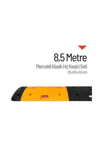 Mercekli Klasik Hız Kesici, Yol Kasisi 8,5 Metre-3818