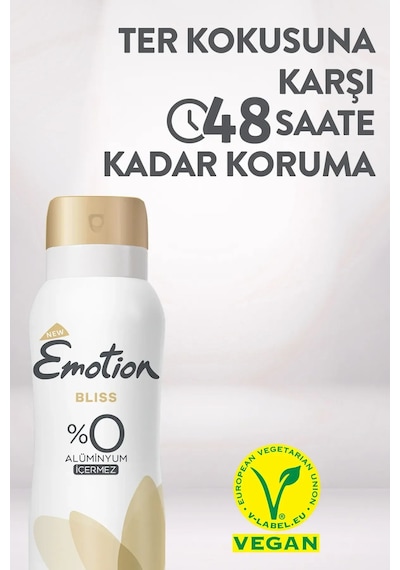 3 Adet Emotion Bliss Kadın Vegan Deodorant 150 Ml Hızlı Kurur , Leke Bırakmaz