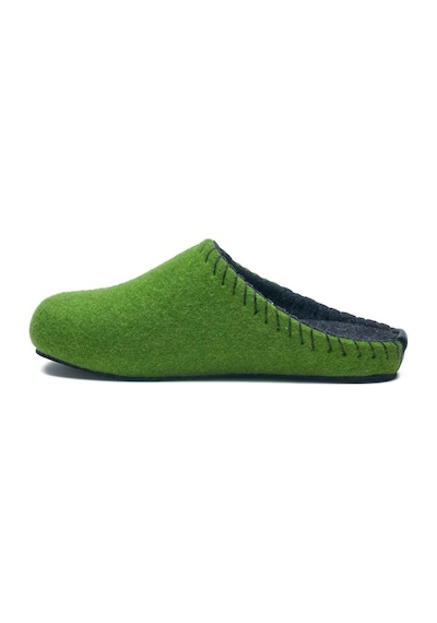Comfortfusse Pine - Kadın Ortopedik Yün Keçe Sabo Ev Terliği Yeşil Yün