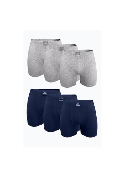 Malabadi Erkek Gri Lacivert 6 Lı Premium Collection Modal Uzun Boxer 6m250 Gri-lacivert