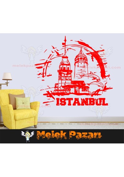 Istanbul Galata Kulesi Ve Kız Kulesi Duvar Sticker