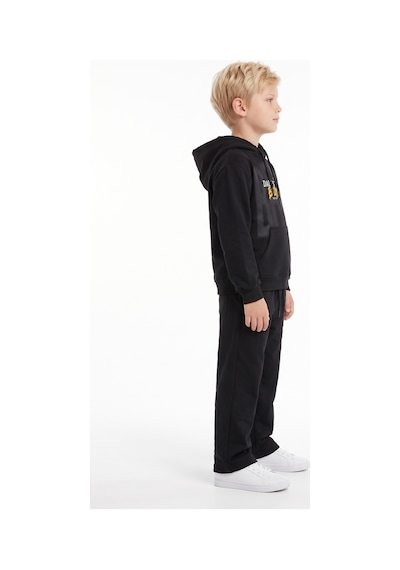 Toontoy Kids Toontoy Erkek Çocuk Kapüşonlu Daıly Style Boys Baskılı Eşofman Takım Siyah