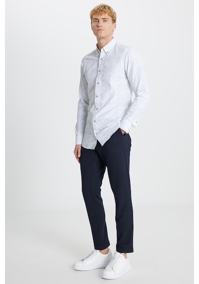 AC&Co / Altınyıldız Classics Erkek Beyaz Hakı Pamuklu Slim Fit Dar Kesim Düğmeli Yaka Baskılı Gömlek Beyaz Hakı AC&Co / Altınyıldız Classics Erkek Beyaz Hakı Pamuklu Slim Fit Dar Kesim Düğmeli Yaka Baskılı Gömlek Beyaz Hakı