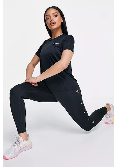 Nike Miler Dri Fit Tee Sırt Hava Panelli Koşu Spor Antrenman Tişörtü Siyah