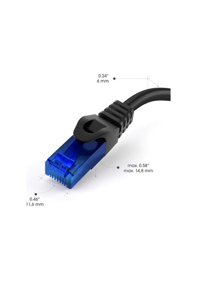 Ethernet Kablosu 10gbit/s 5m, Siyah