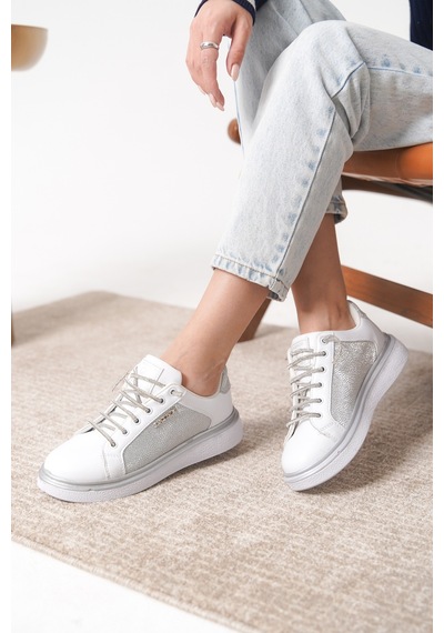 Daxtors Garantili D0703 Günlük Ortopedik Kadın Sneaker Spor Ayakkabı Beyaz