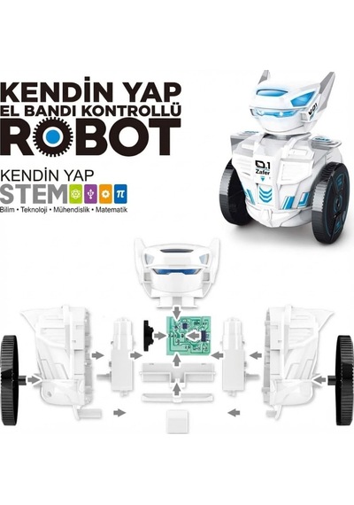 Kendin Yap Stem V01 Montaj Robot Yerçekimi Sensörlü El Bandı Kumandalı Eğitici Oyuncak Robot