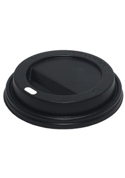 Sıcak Karton Kağıt Çay Kahve Bardak Kapağı - Emzikli Kapak - 12 Oz - Siyah - 100 Adetlik Paket