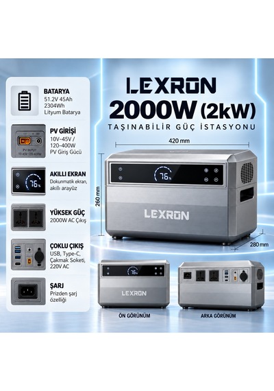 2000w 2kw Taşınabilir Güç İstasyonu