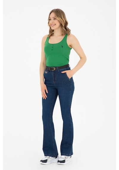 U.S. Polo Assn. Kadın Mavi Slim Flare Fit Jean Pantolon 50280335-DN0022