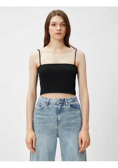 Koton Gipeli Crop Atlet Askılı Siyah 3sak10232ek Koton Gipeli Crop Atlet Askılı Siyah 3sak10232ek