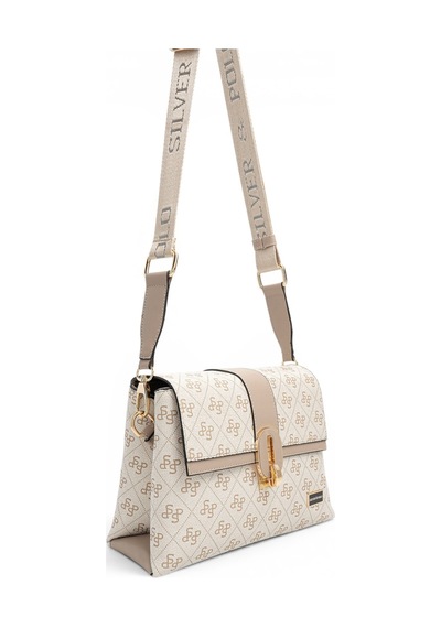 Silver & Polo Silver Polo Bej - Kum Monogram Kadın Çapraz Çanta Sp1287