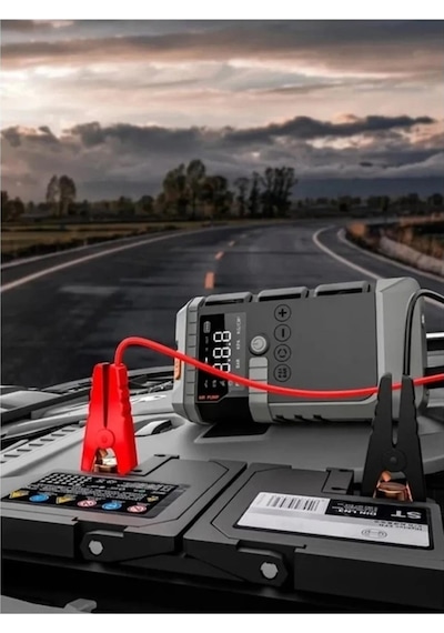 Castu Cs64plus Max Jump Starter Akü Takviye Cihazı 4'ü 1 Arada Powerbank, Hava Kompresörü, Lcd Ekran,12.000mah