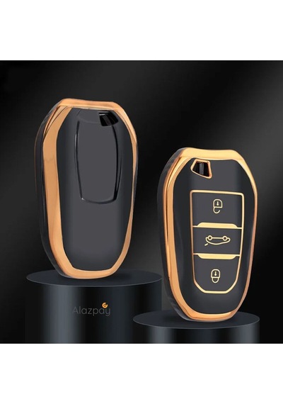 Peugeot 208 308 508 2008 3008 5008 Tpu Anahtar Kılıfı Sustasız - Kırmızı Gold