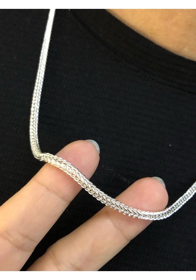 3mm Gümüş Beyaz Parlak Tilki Kuyruğu Zincir Işıklı Kutuda Sevgiliye Eşe Babaya Erkek Kolye