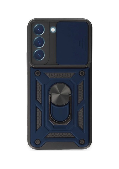 Samsung Uyumlu Galaxy S23 Fe Kılıf Pars Lens Yüzüklü Silikon - Lacivert 0.2M-Çok Renkli