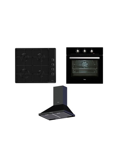 Teka Chef 3 HE 715 BK - HLX 640 KB - DBT 60 Siyah Ankastre Set