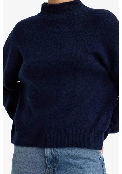 Defacto Oversize Geniş Kalıp Yarım Balıkçı Yaka Triko Kazak G6652ax25wnnv131 Lacivert-nv131