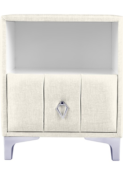 Singular Silver Iki Çekmeceli Kırık Beyaz Komodin- Raflı Kumaş Döşemeli Yatak Odası Komodin Modeli Singular Silver Iki Çekmeceli Kırık Beyaz Komodin- Raflı Kumaş Döşemeli Yatak Odası Komodin Modeli