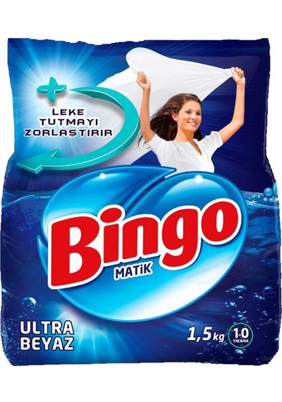 Bingo Çamaşır Deterjanı 1,5 Kg Ultra Beyaz