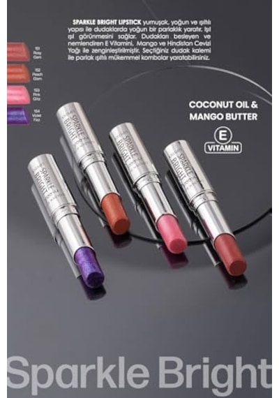 Sparkle Bright Lipstick No:151 Rosy Gem - Işıltılı Ruj 2 Paketi Abanoz Sparkle Bright Lipstick No:151 Rosy Gem - Işıltılı Ruj 2 Paketi Abanoz