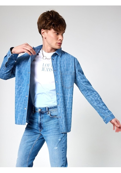 LOFT Regular Fit Erkek Gömlek U.kol Lf2032744 Q1.v1 Denim