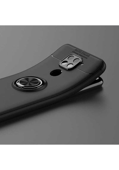 Xiaomi Redmi Note 9 Kılıf Zore Ravel Silikon Kapak Siyah-Kırmızı