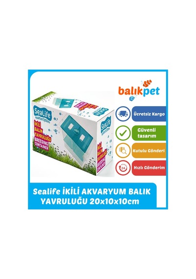İki Bölmeli Büyük Akvaryum Balık Yavruluk Yavruluğu 20x10x10cm