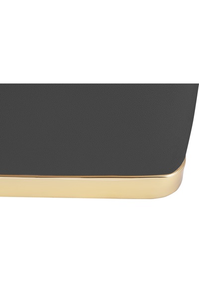 Zengo Gold Twin Line Kare Puf -antrasit Kumaş, Dekoratif Makyaj Masası Pufu-modern Style
