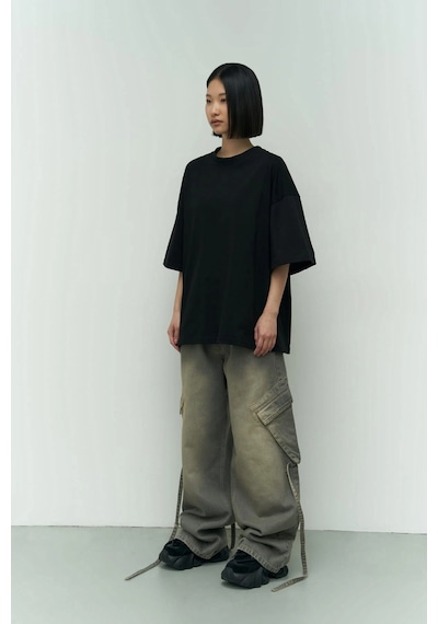 I Like Mama Beyaz Oversize Siyah