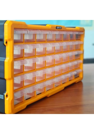 Super-Bag Monoblok Yatay 40 Çekmeceli Organizer Vida Dübel Boncuk